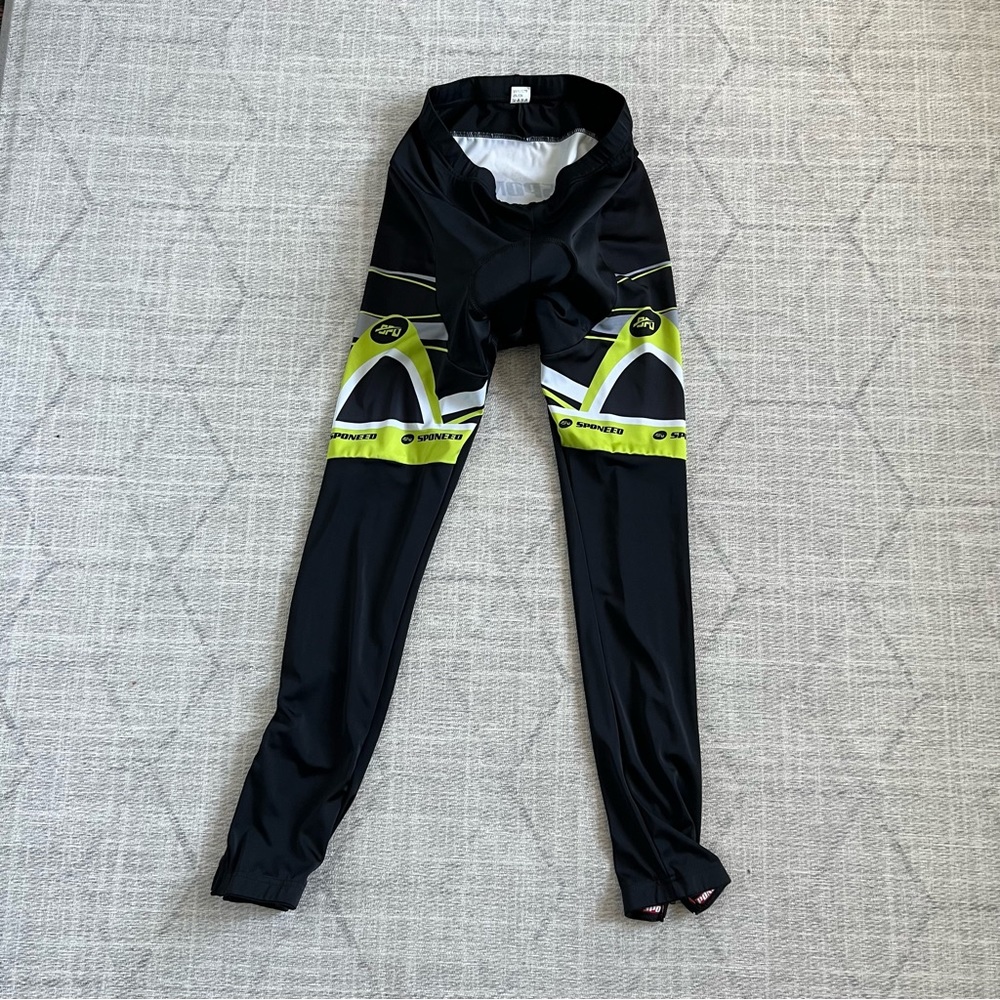 Sponeed Men’s Black Athletic Biking Cycling Racing Padded Leggings Pants